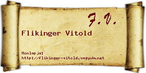 Flikinger Vitold névjegykártya